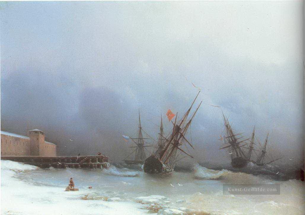 Warnung vor Sturm 1851 Verspielt Ivan Aiwasowski russisch Ölgemälde